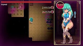 Mage Kanade Crushed and Drained by Gigantic Bust and Hips in Futanari Dungeon Quest!
