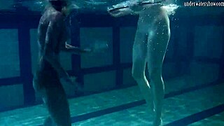 Bad Quality Underwater Lesbian Show Turns Into Steamy Blonde Teen Beach Action