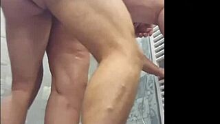 Horny milf bent over in bathroom doggystyle