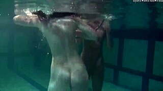 Bad Quality Underwater Lesbian Show Turns Into Steamy Blonde Teen Beach Action