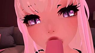 Horny VTuber masturbates loudly with dildo in VRChat