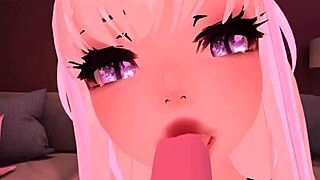 Horny VTuber masturbates loudly with dildo in VRChat