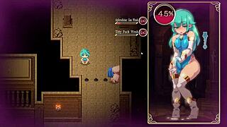 Mage Kanade Crushed and Drained by Gigantic Bust and Hips in Futanari Dungeon Quest!