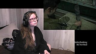until dawn playthrough part 9 with big tits brunette in lingerie, showing off fat ass and tattoos for bbw fetish fun