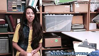 Hey, that skinny teen thief is getting caught and fucked hard.