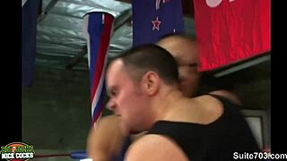 Hardcore anal and oral sex by tattooed athletes in a gym setting