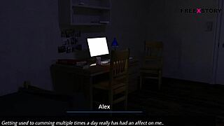 Indian Jenna shakes Alex's cock in front of landlady in 3D porn game