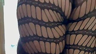 Amateur wife in body stocking asks to be filmed