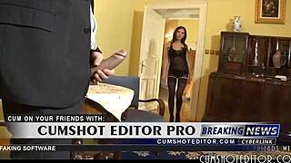 Young brunette deepthroats and takes anal for messy cumshot