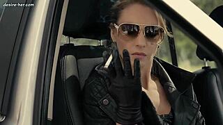 in the car, feeling the leather