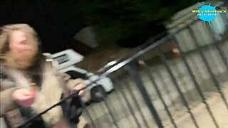 Blonde Cracky takes stick up pussy in public