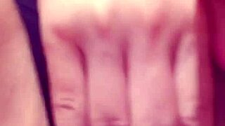 Nympho Selfie Girl Seduction with Shaved Pussy Squirting Masturbation