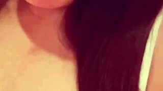 Nympho Selfie Girl Seduction with Shaved Pussy Squirting Masturbation