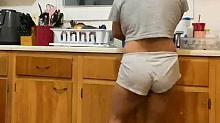 Anna Maria Teases While Doing Dishes and Dancing Part II