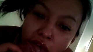 Real homemade babe swallows cock after horny masturbation