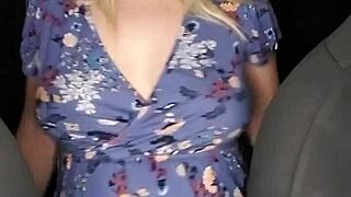 pussy play in kendras car... oops, got caught watchin!