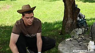 Can Fatties Dominate Submissive Gardener Outdoors?