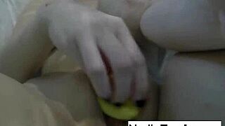 Sexy Blonde Nadia Enjoys A Relaxing Bath With Rubber Duckies While Pleasuring Her Big Tits