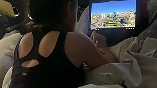 Caregiver watches lesbian porn while I lick her pussy with toys