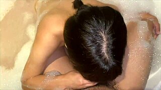 perverted couple fucks in bubble bath 😈