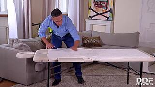 redhead courtney blue, wanna let him fuck your shaved pink after massage?