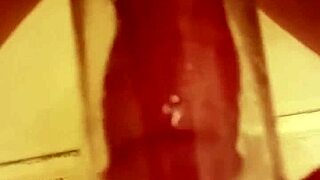 Straight european man intensely pumps his penis using a tube