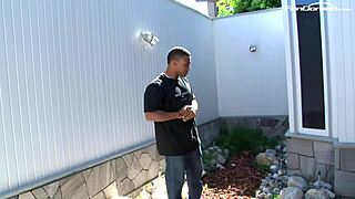 Slutty white blonde prefers big black cock in tight pussy!