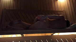 Overwhelmed by Her Perfect Body Squirting with Pink Dildo in Sauna