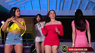 girls build a pyramid with their beautiful pink asses