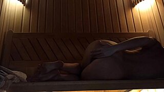 Overwhelmed by Her Perfect Body Squirting with Pink Dildo in Sauna