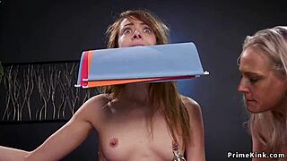 busty milf spanks stepdaughter in office domination fantasy!