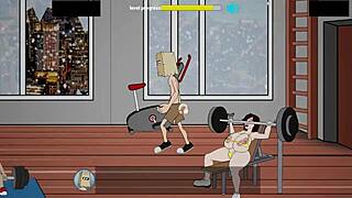 fuckerman part 5 hits the sex gym with huge asses and big tits