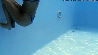 Petite Irina Cage enjoys nude swimming underwater