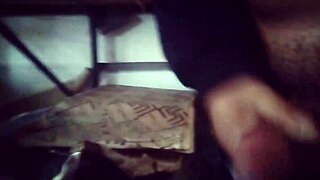 She moans while fucking doggystyle at work