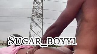 i felt so naughty sneaking to the rooftop for a big black cock pounding