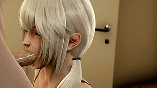 My friend’s mom corners me for a hallway suck in 3D hentai. Uncensored parody action gets wild!