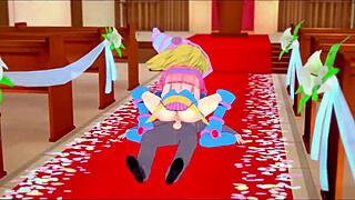 In the dark temple, the maga engages in intense fucking and blowjobs