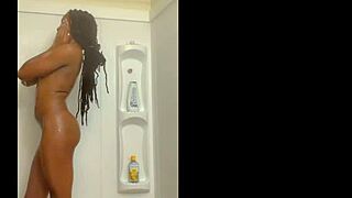 black girl takes sexy shower!