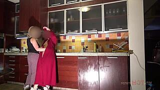 I watch my Romanian stepmom lick in the kitchen