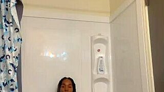 black girl takes sexy shower!