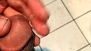 masturbating nicely in the bathroom with the house full