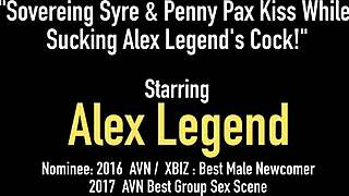 Sovereign syre enjoys handjob, blowjob, and deepthroat group