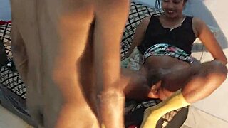 Amateur couple engages in intense fucking with big black cock, assfucking, and cumshots, screaming in pleasure