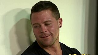 Gay hunk sucks and rides cock for intense anal