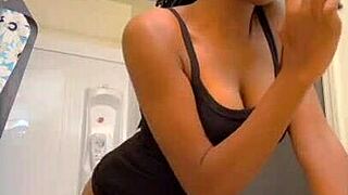 black girl takes sexy shower!