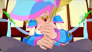 In the dark temple, the maga engages in intense fucking and blowjobs