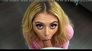 Blonde milf stepmom Vivianne Desilva has shower sex with her stepson