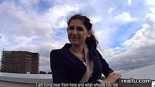 czech teen seduced at supermarket, pounded hard in pov style