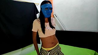 Horny Latina milf sends homemade halloween porn to her professor for better grades, showing off her pussy and ass! 🎃😏