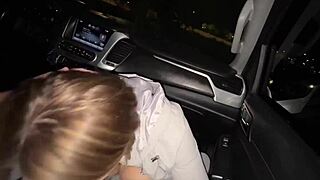 Creampie in My Pussy and Butthole Fucked After Car Blowjob